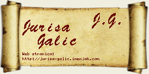 Juriša Galić vizit kartica